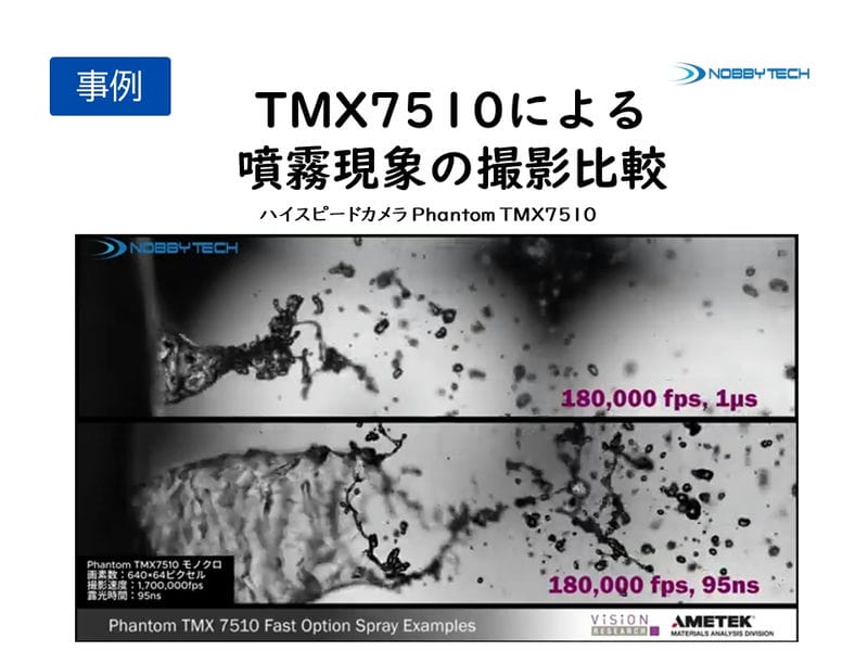 TMX7510による噴霧現象の撮影比較