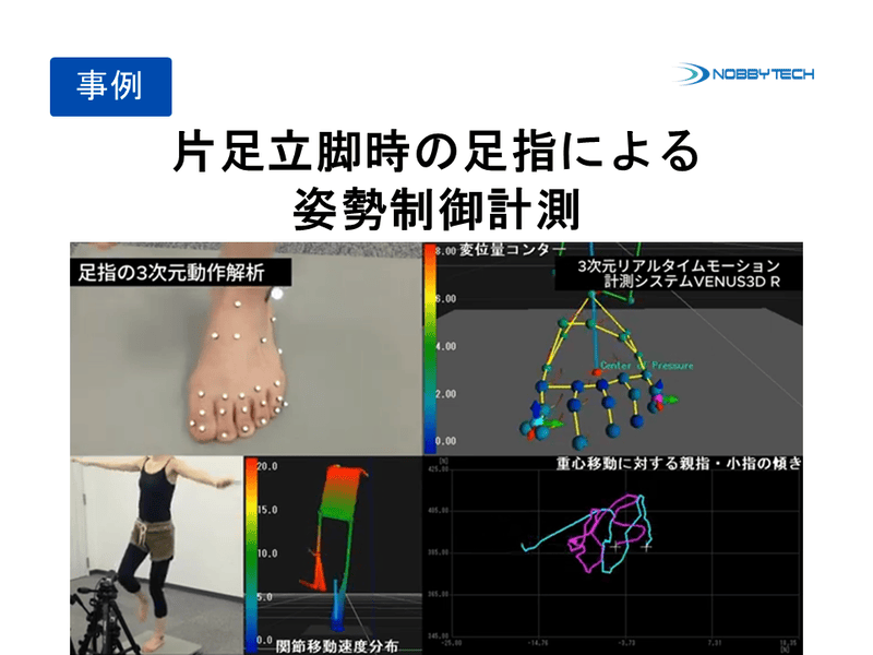 片足立脚時の足指による姿勢制御計測