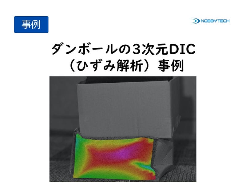 ダンボールの3次元DICひずみ解析事例