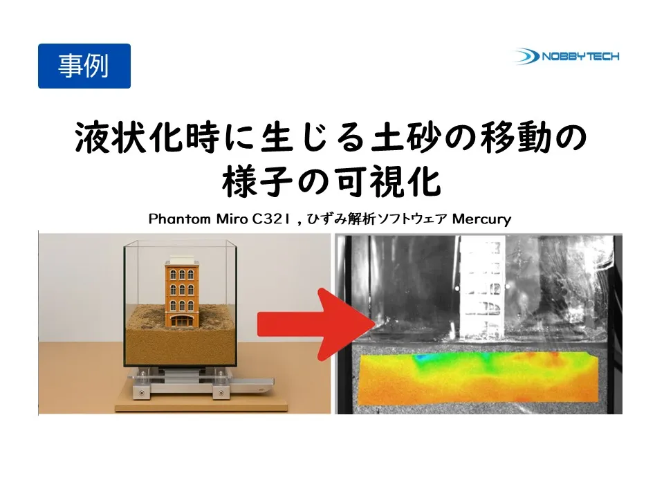 液状化時に生じる土砂の移動の様子の可視化