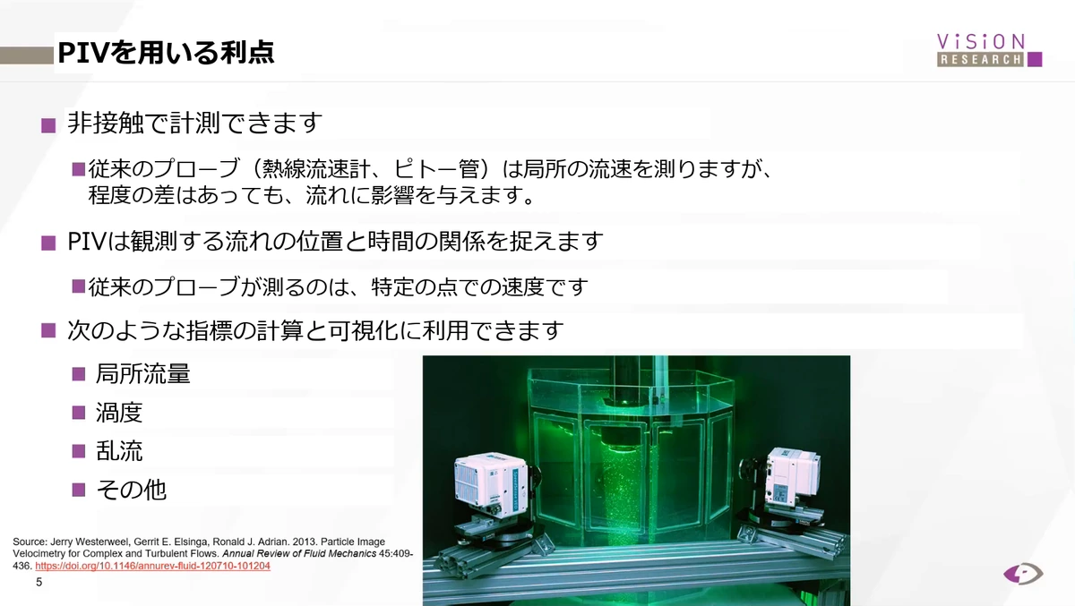 PIVによる流れの計測の利点
