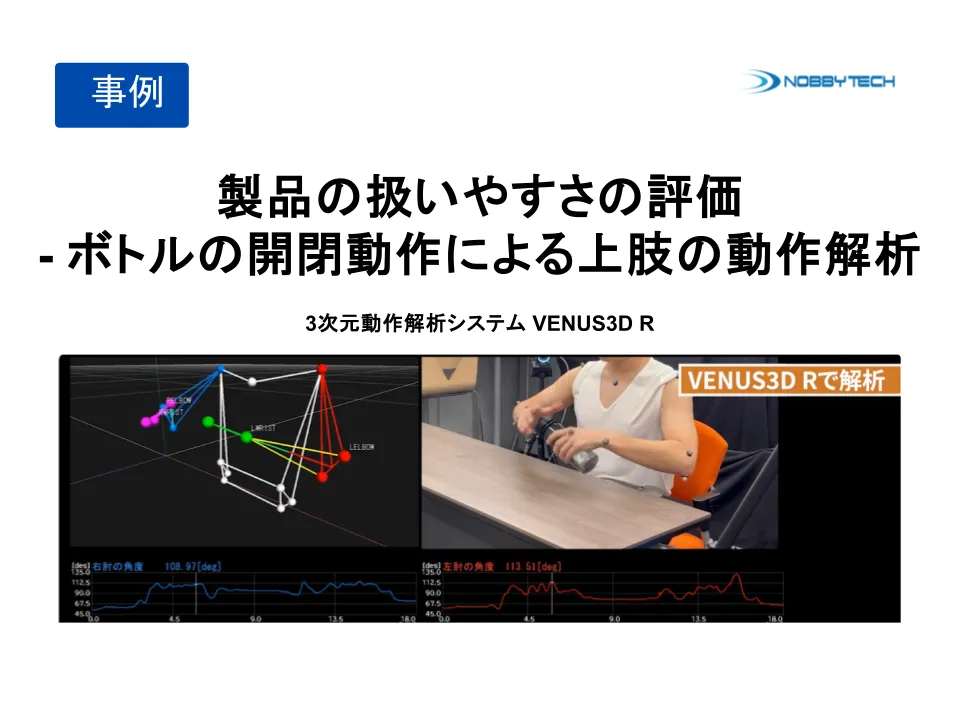 製品の扱いやすさの評価 ー ボトルの開閉動作による上肢の動作解析
